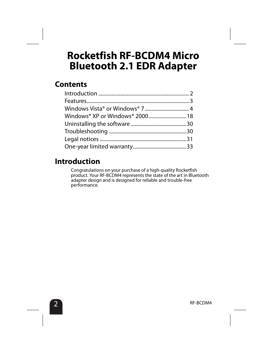 RocketFish RF-BCDM4 User Manual | Page 2 / 40