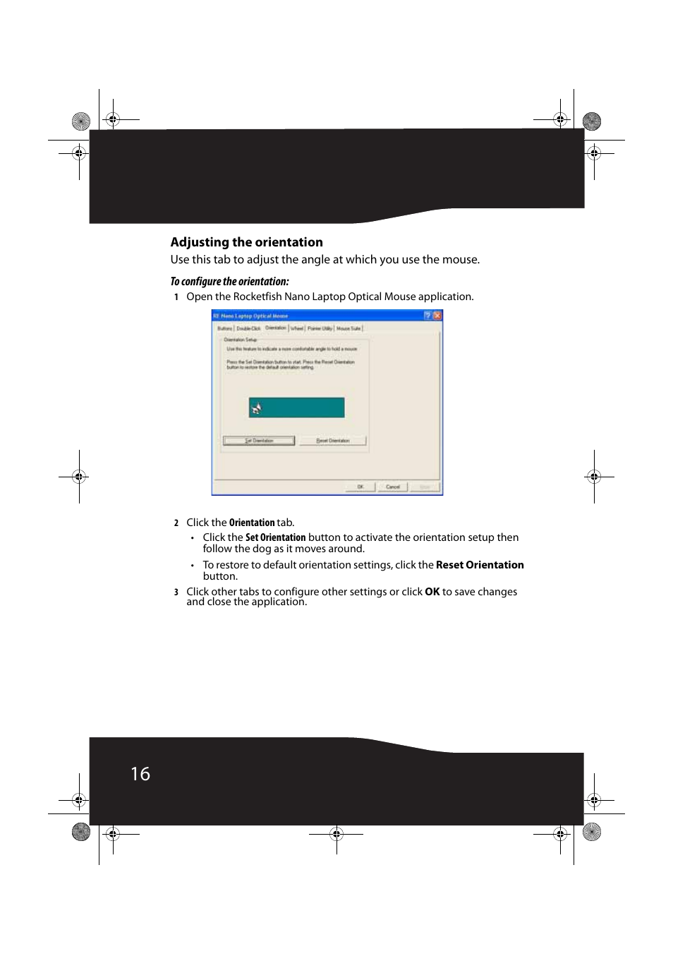 Adjusting the orientation | RocketFish RF-NANOMSE2/RF-NANO11/12/13 User Manual | Page 16 / 28