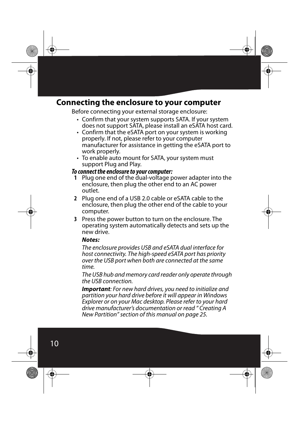 Connecting the enclosure to your computer, 10 connecting the enclosure to your computer | RocketFish RF-AHD35 User Manual | Page 10 / 36