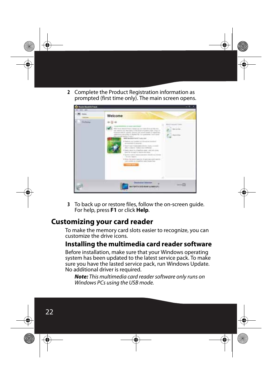 Customizing your card reader, Installing the multimedia card reader software | RocketFish RF-AHD35 User Manual | Page 22 / 36