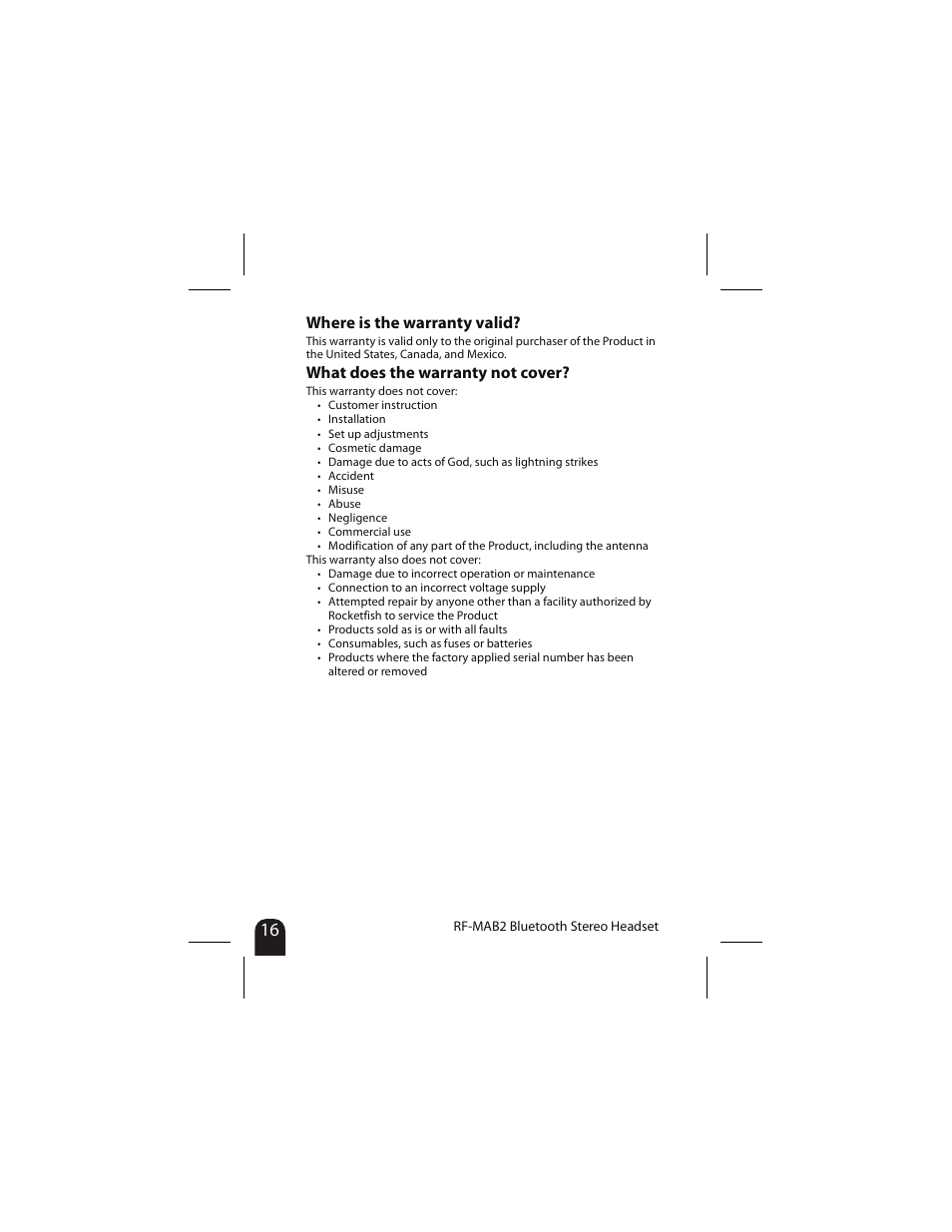 RocketFish RF-MAB2 User Manual | Page 16 / 20