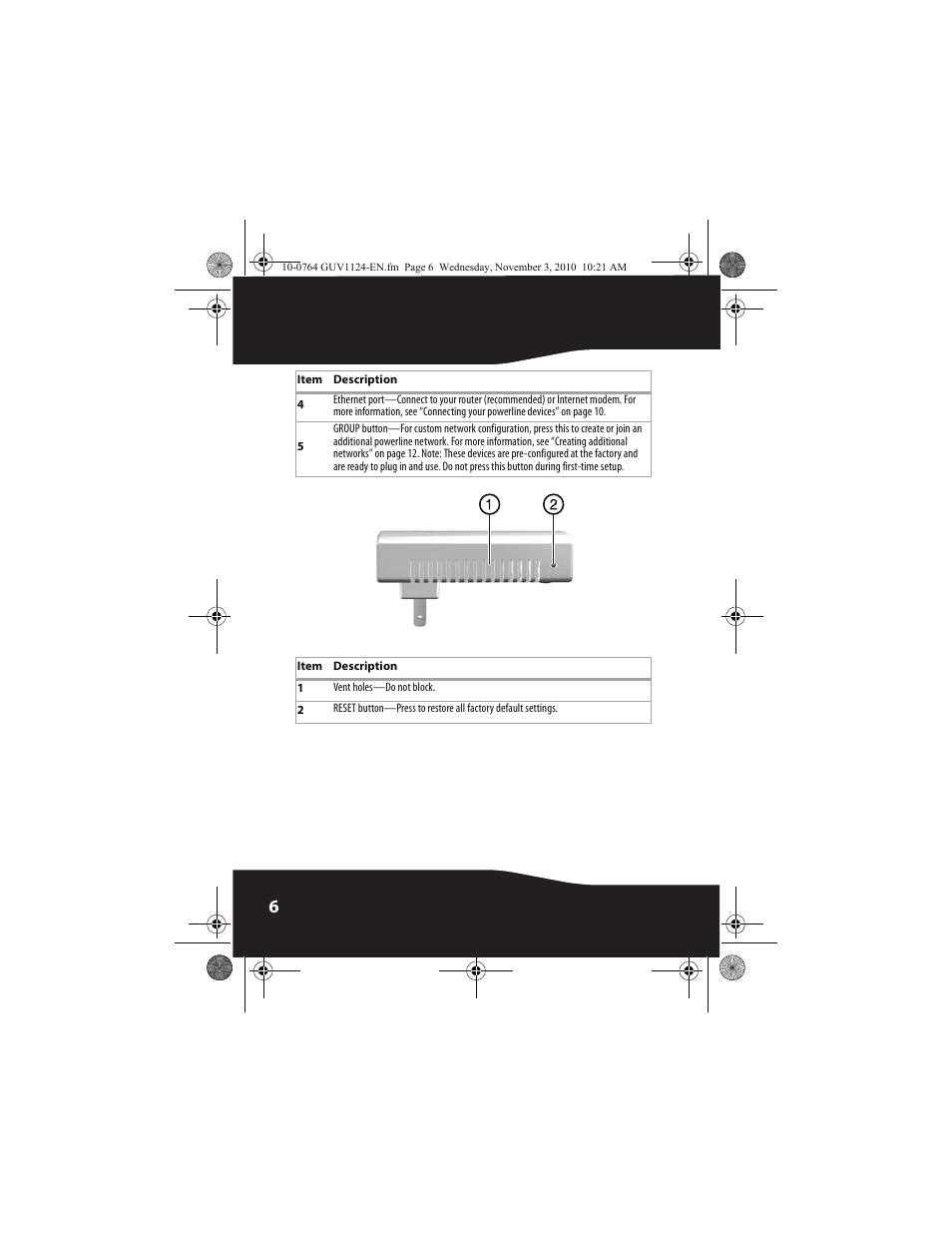 RocketFish POWERLINE RF-GUV1124 User Manual | Page 6 / 24