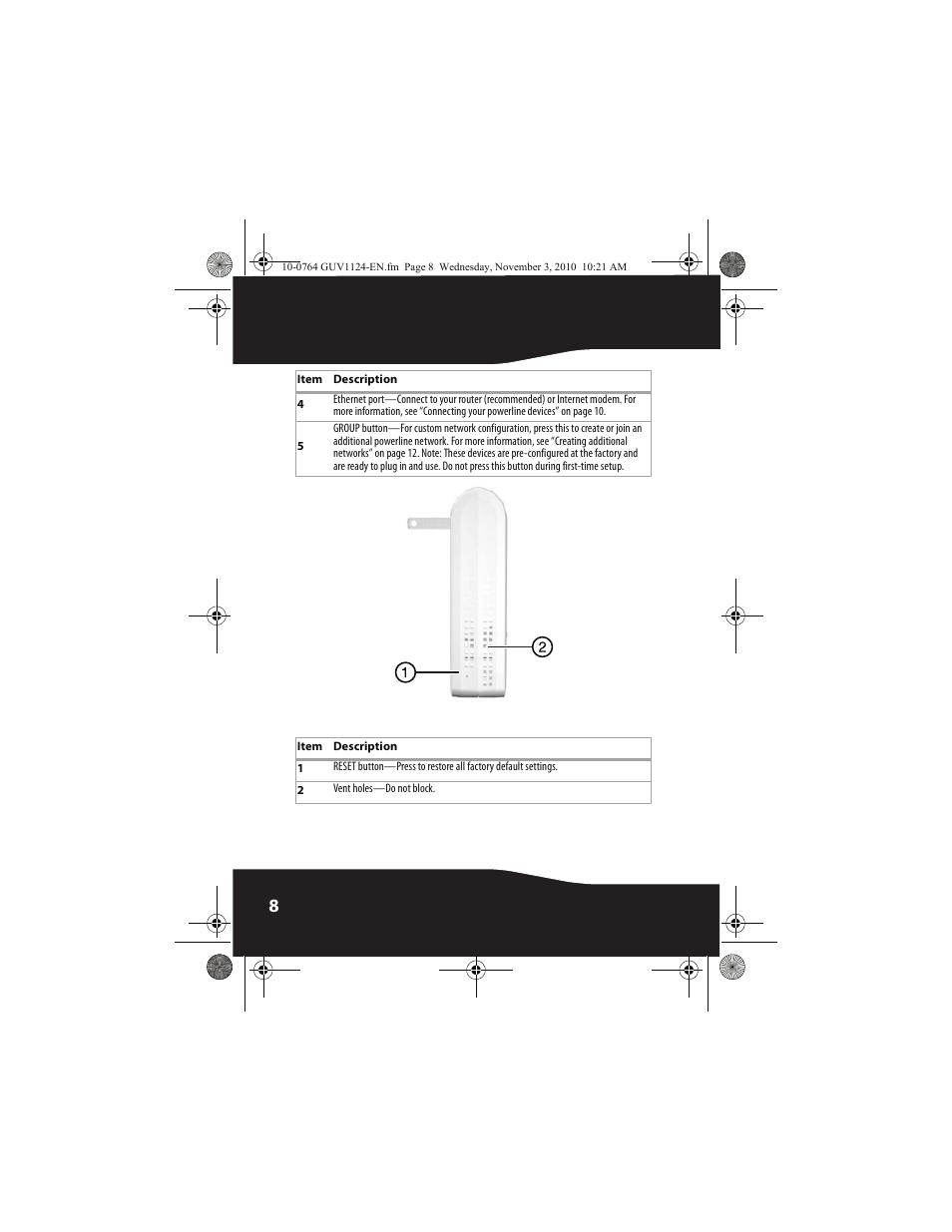 RocketFish POWERLINE RF-GUV1124 User Manual | Page 8 / 24