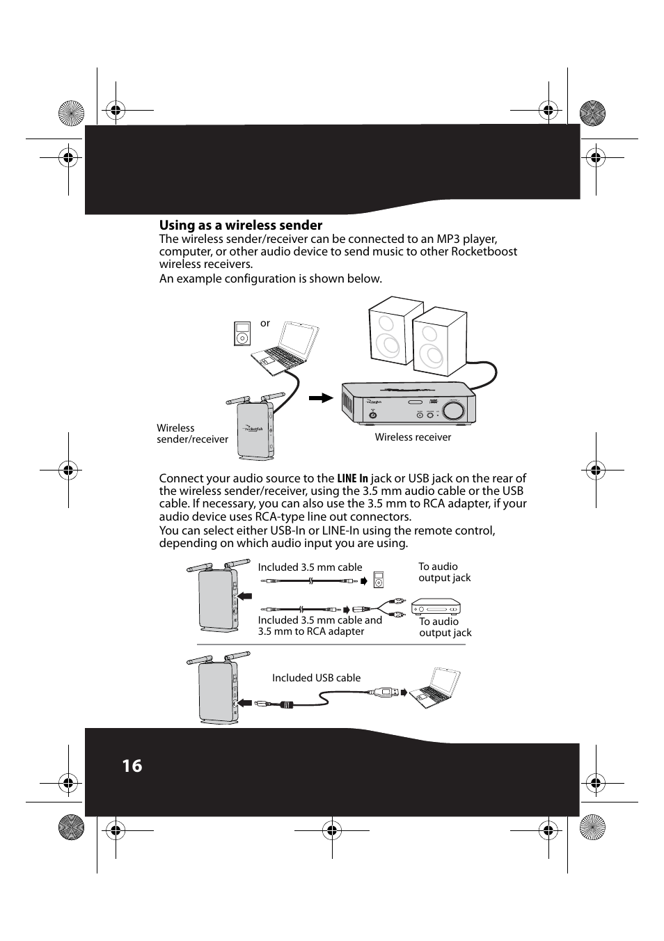 Using as a wireless sender | RocketFish RF-RBUSB User Manual | Page 16 / 35