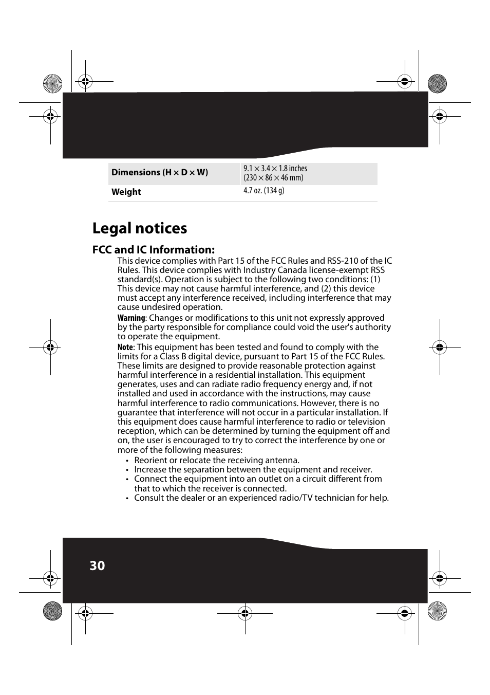 Legal notices, Fcc and ic information | RocketFish RF-RBUSB User Manual | Page 30 / 35