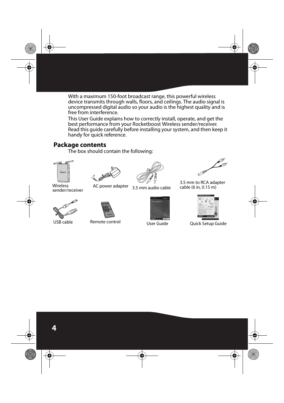 Package contents | RocketFish RF-RBUSB User Manual | Page 4 / 35