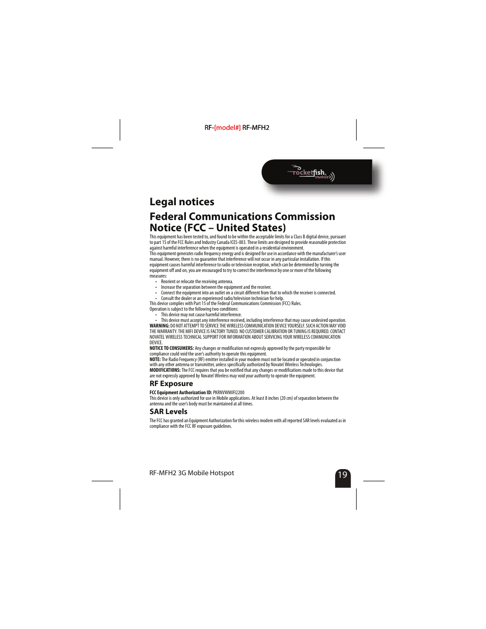 Legal notices | RocketFish RF-MFH2 User Manual | Page 19 / 24