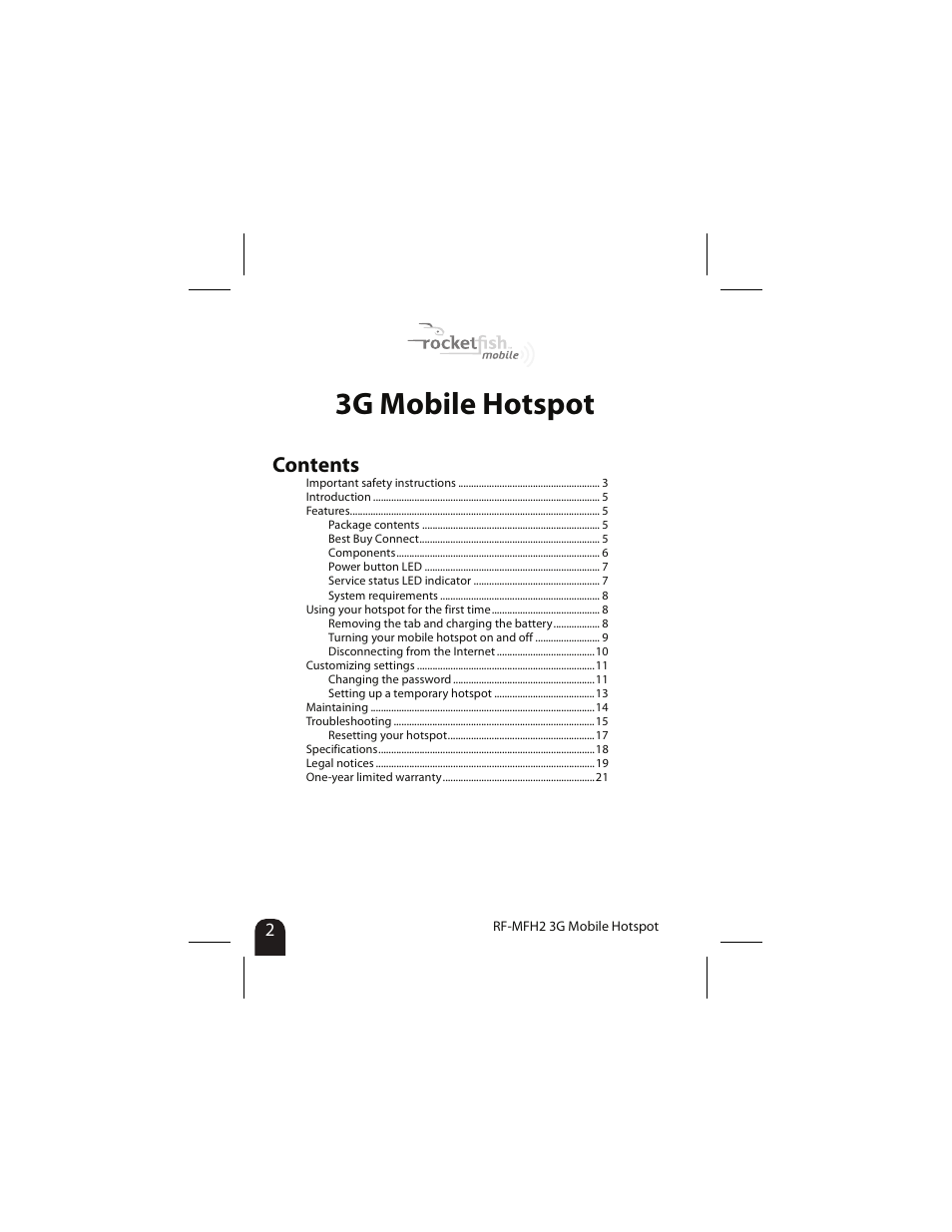 RocketFish RF-MFH2 User Manual | Page 2 / 24