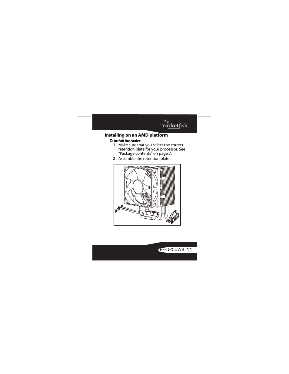 Installing on an amd platform | RocketFish RF-UPCUWR User Manual | Page 11 / 24