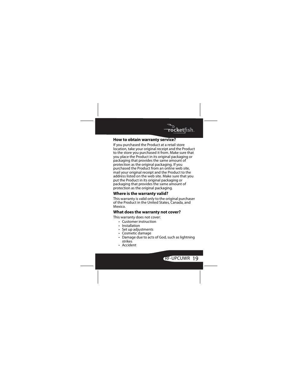 RocketFish RF-UPCUWR User Manual | Page 19 / 24