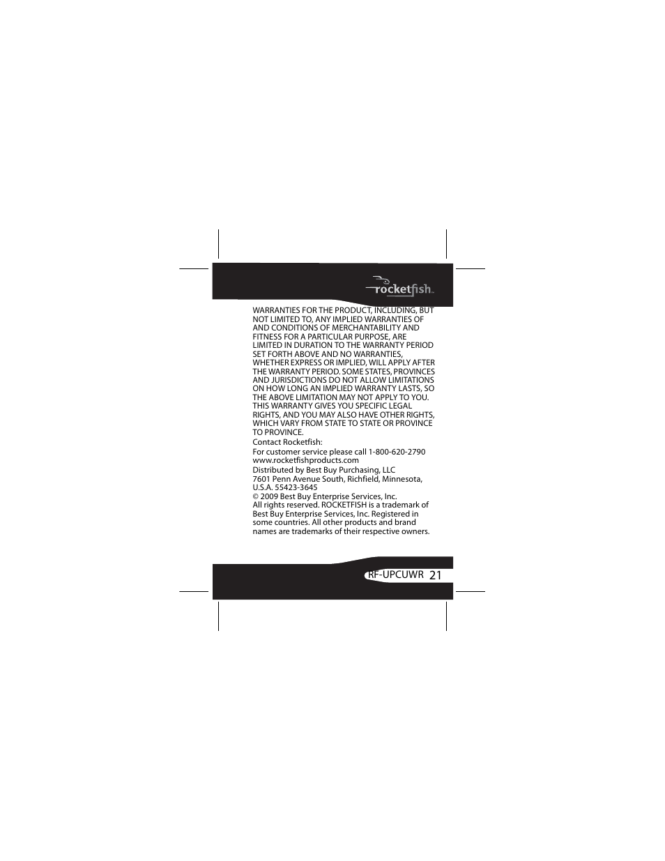 RocketFish RF-UPCUWR User Manual | Page 21 / 24