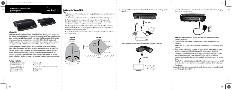 RocketFish RF-WHD200 User Manual | 2 pages