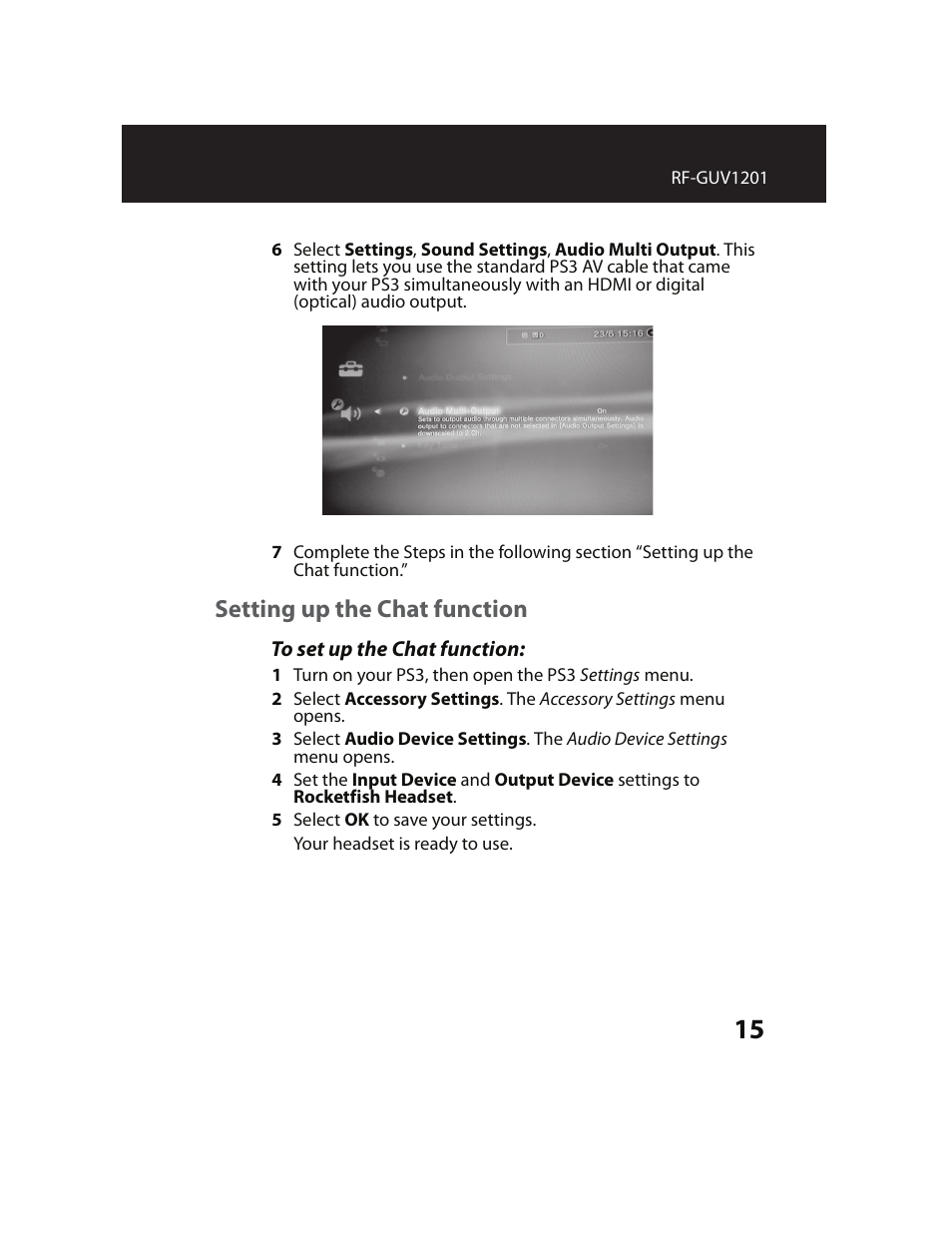 Setting up the chat function | RocketFish RF-GUV1201 User Manual | Page 15 / 32