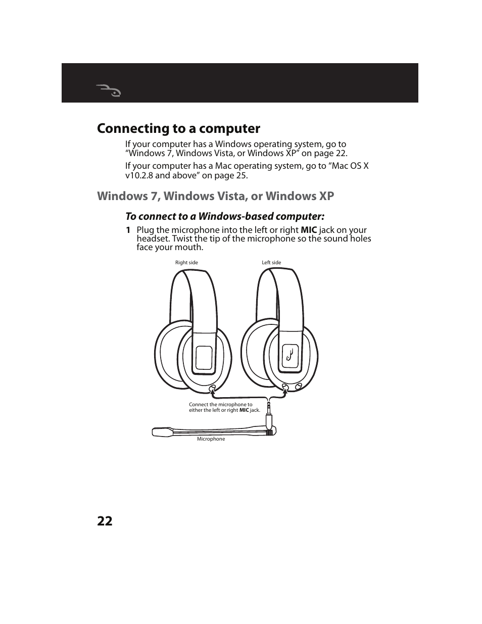 Connecting to a computer, Windows 7, windows vista, or windows xp, 22 connecting to a computer | RocketFish RF-GUV1201 User Manual | Page 22 / 32