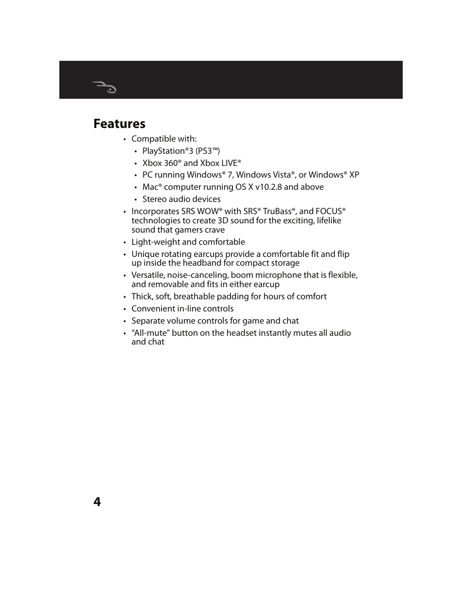 Features, 4features | RocketFish RF-GUV1201 User Manual | Page 4 / 32