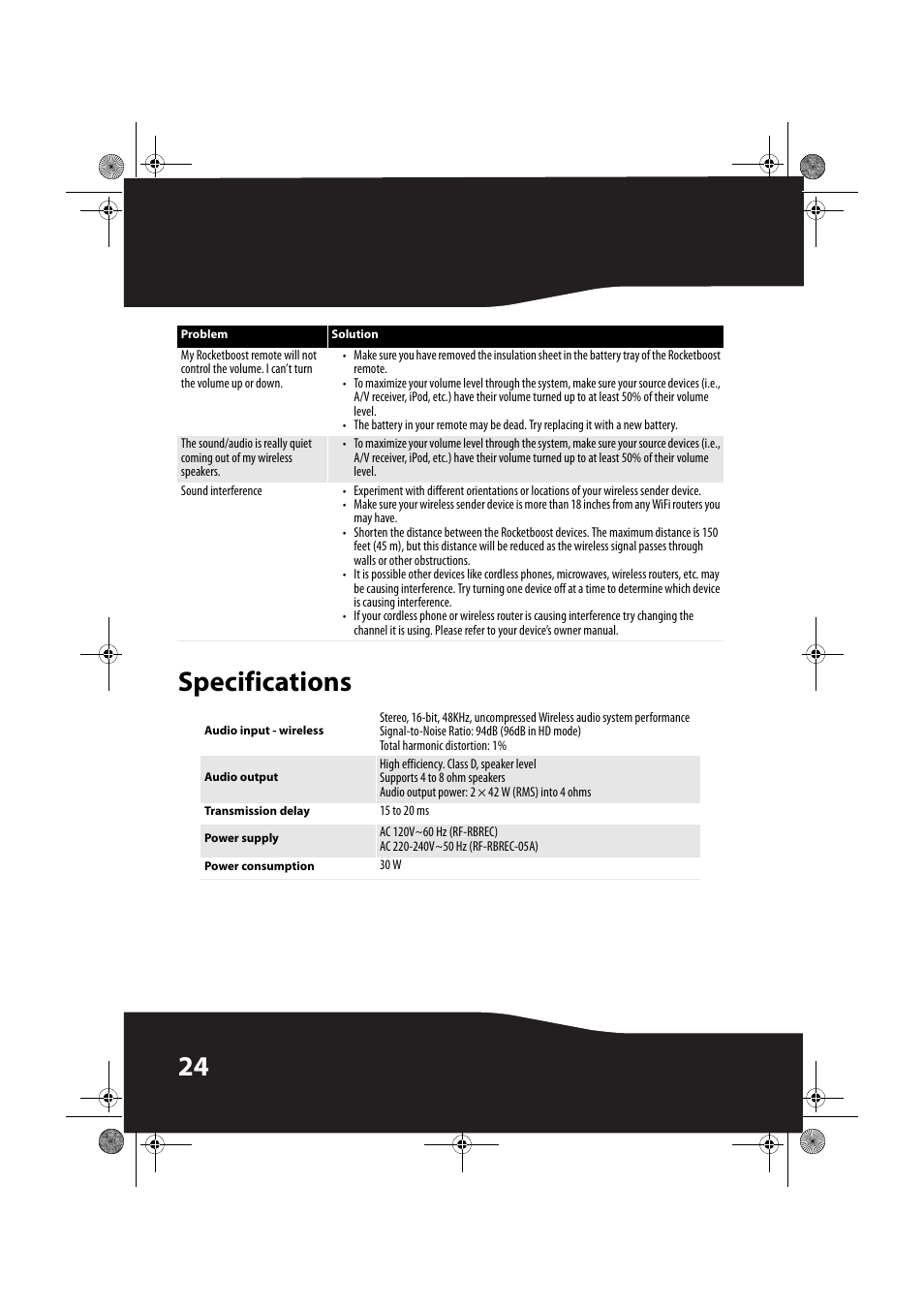 Specifications, 24 specifications | RocketFish ROCKETBOOST RF-RBREC User Manual | Page 24 / 29