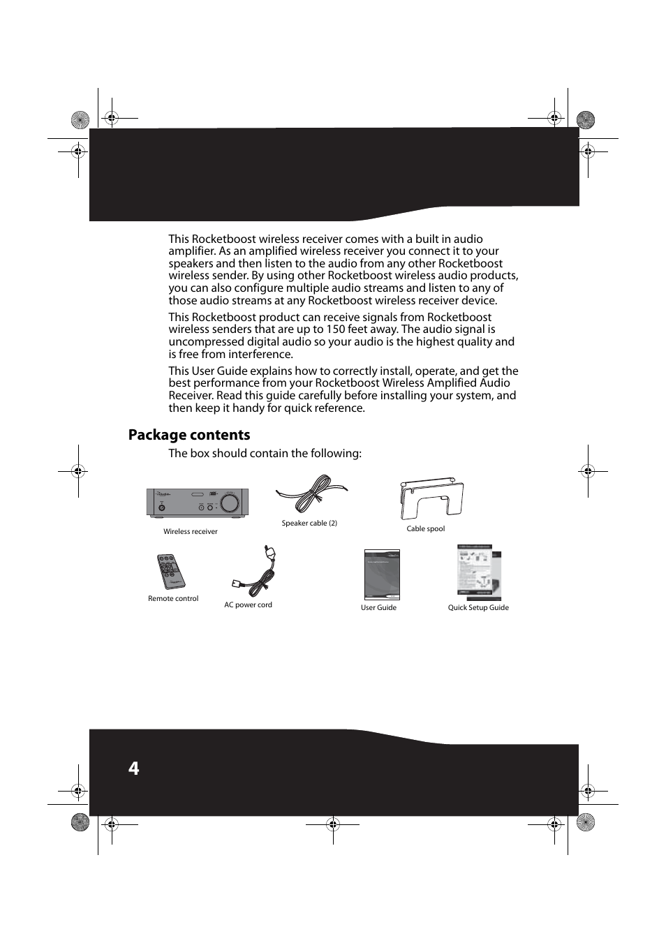 Package contents | RocketFish ROCKETBOOST RF-RBREC User Manual | Page 4 / 29