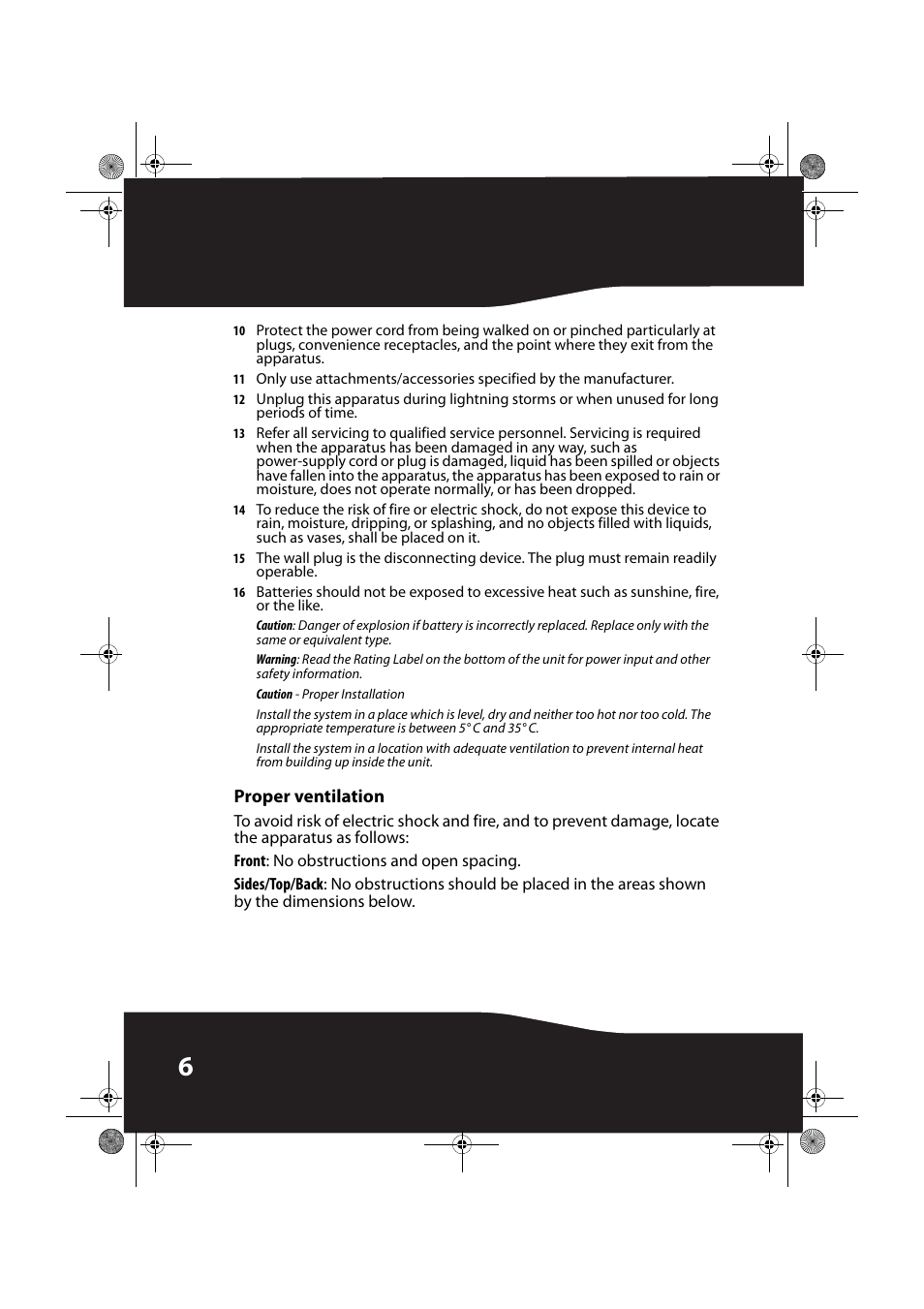Proper ventilation | RocketFish ROCKETBOOST RF-RBREC User Manual | Page 6 / 29