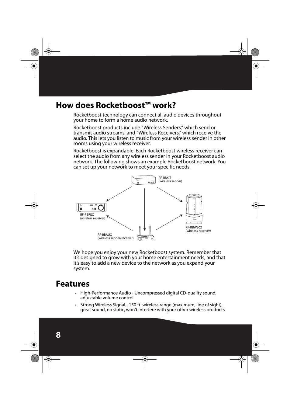 How does rocketboost™ work, Features, 8how does rocketboost™ work | RocketFish ROCKETBOOST RF-RBREC User Manual | Page 8 / 29