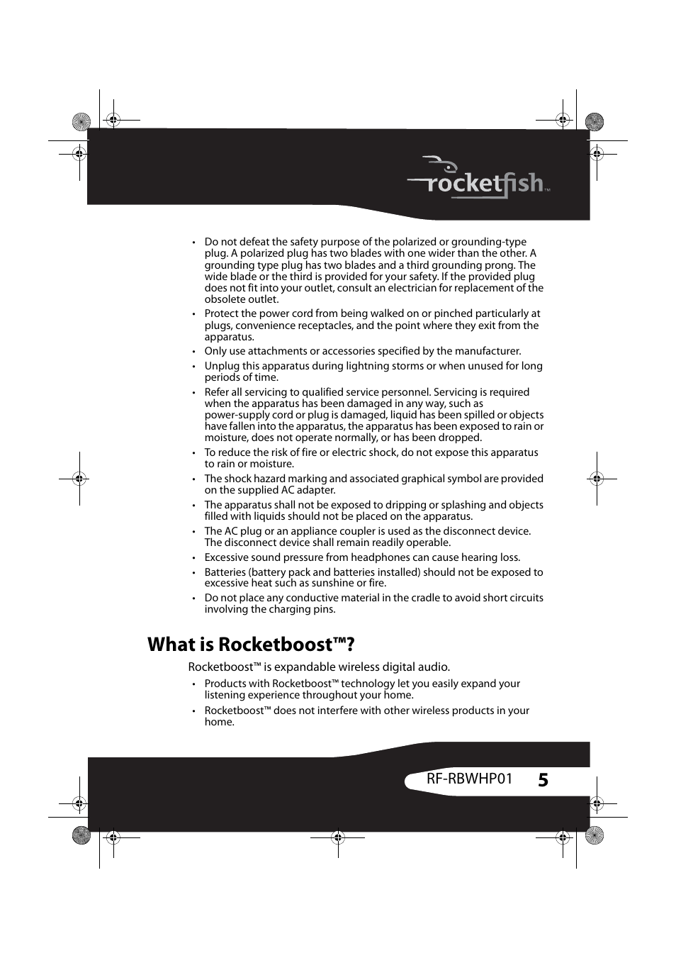 What is rocketboost, Rf-rbwhp01 | RocketFish ROCKETBOOST RF-RBWHP01 User Manual | Page 5 / 31