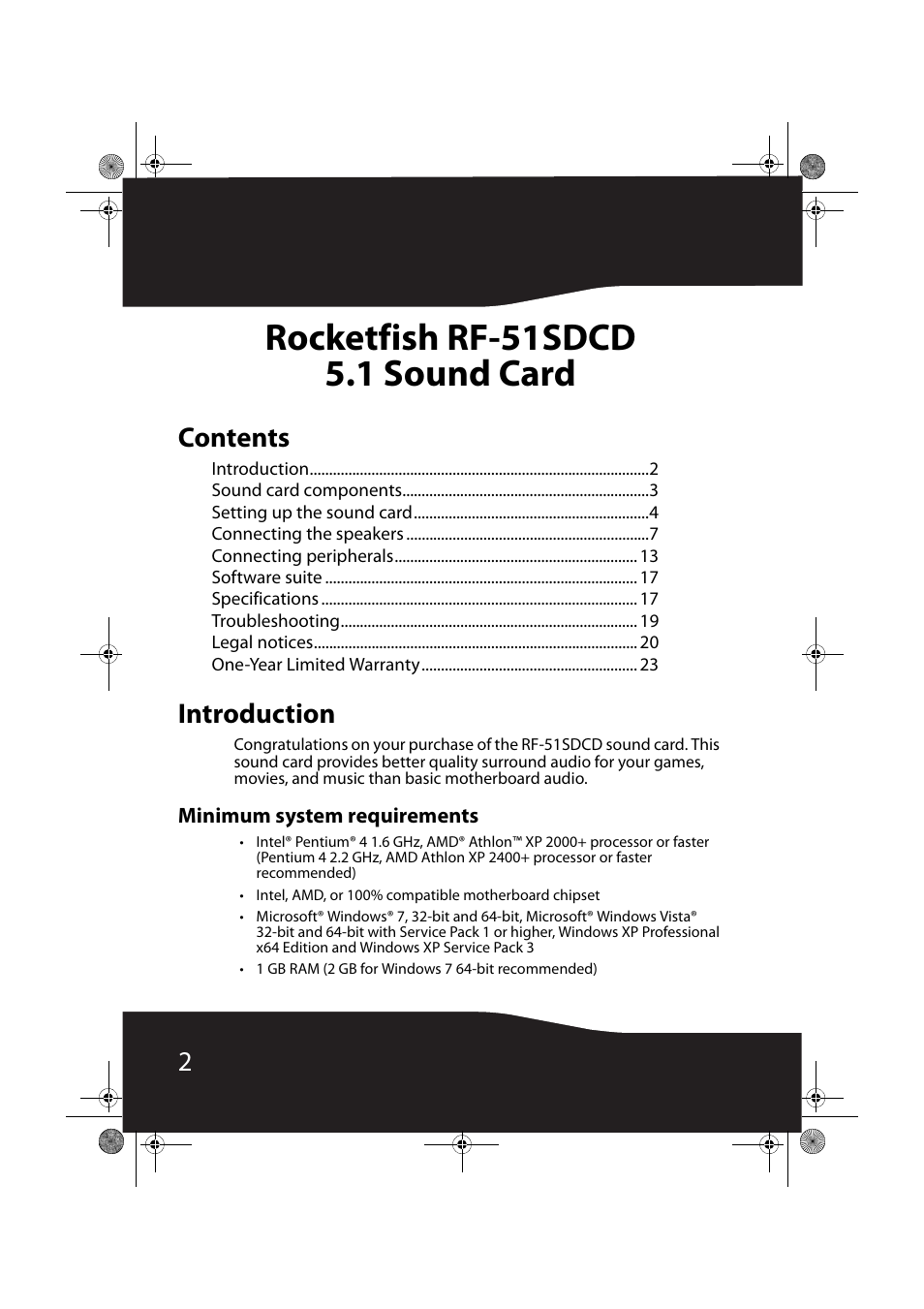 RocketFish RF-51SDCD User Manual | Page 2 / 25