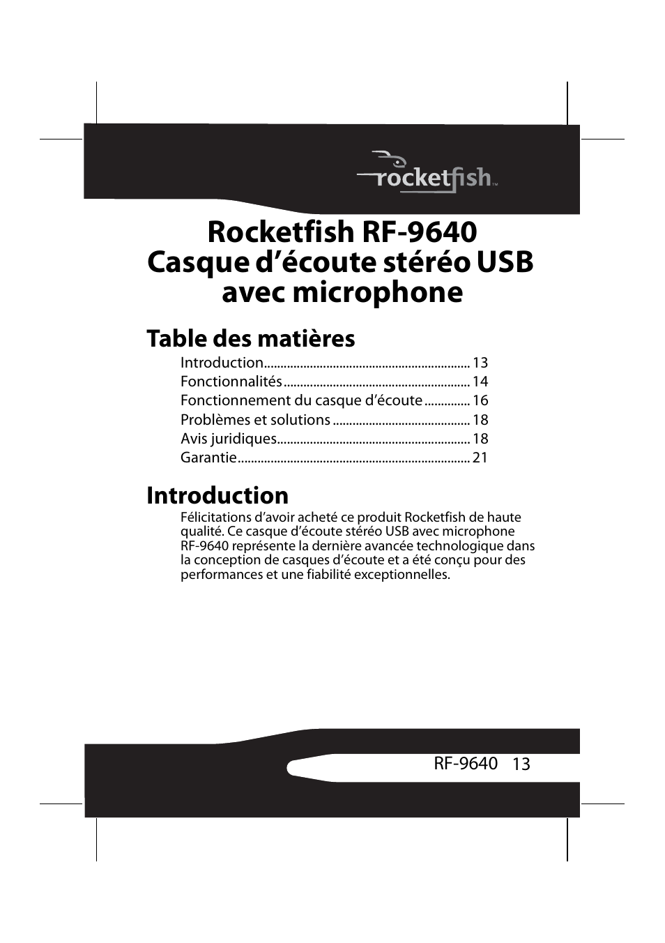 RocketFish RF-9640 User Manual | Page 13 / 36