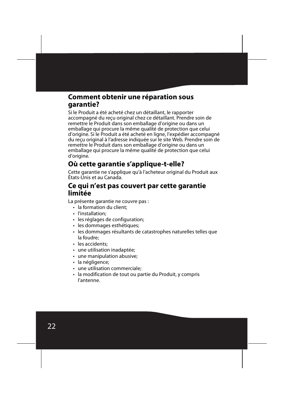 Comment obtenir une réparation sous garantie, Où cette garantie s’applique-t-elle | RocketFish RF-9640 User Manual | Page 22 / 36