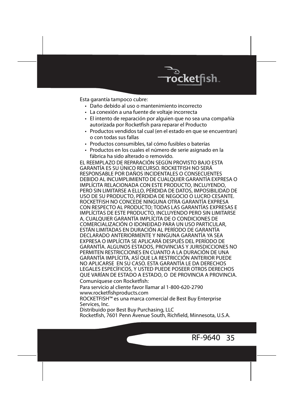 RocketFish RF-9640 User Manual | Page 35 / 36