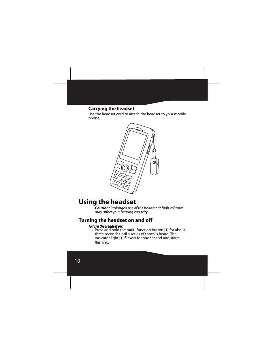 Carrying the headset, Using the headset, Turning the headset on and off | RocketFish RF-SH430 User Manual | Page 10 / 88