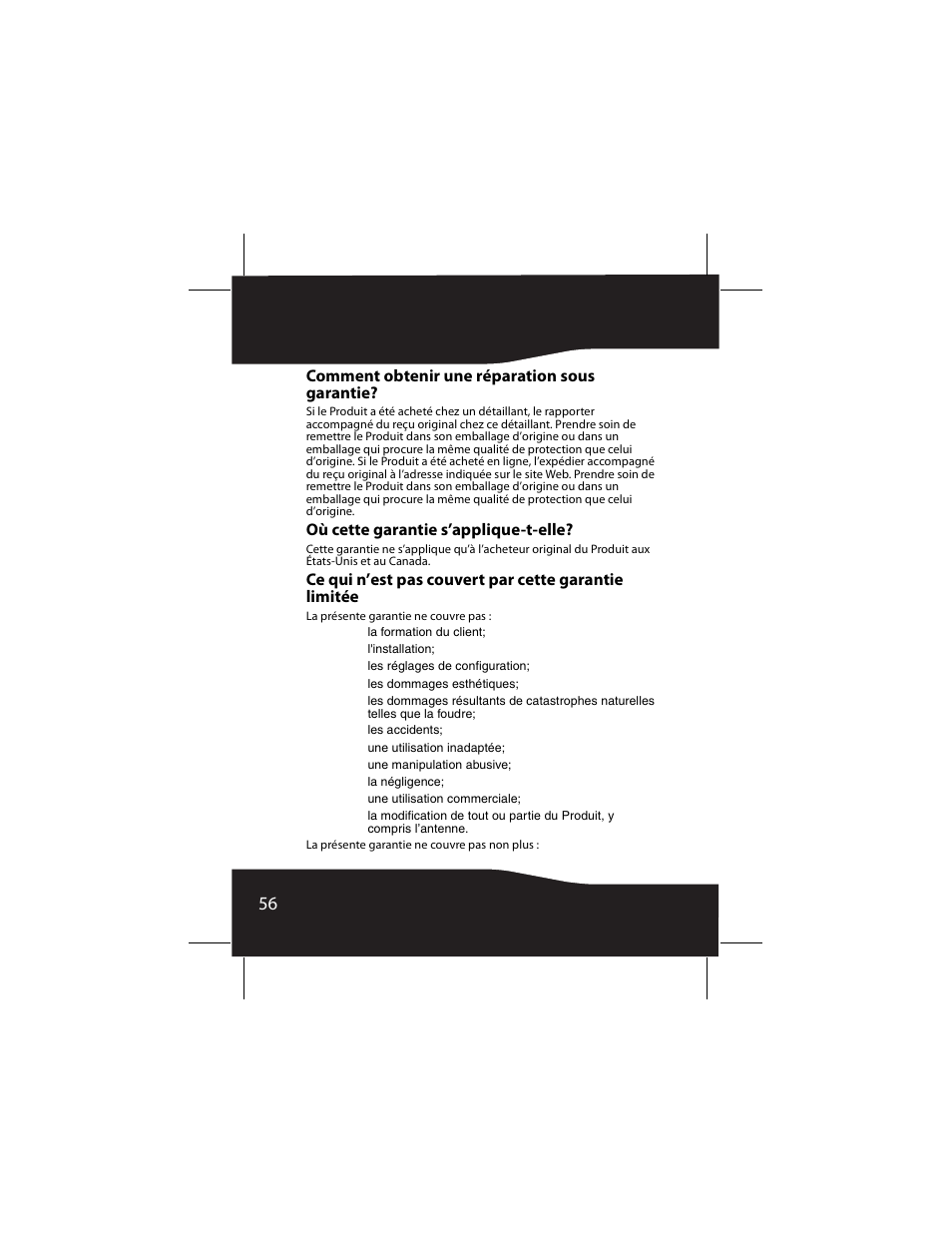 Comment obtenir une réparation sous garantie, Où cette garantie s’applique-t-elle | RocketFish RF-SH430 User Manual | Page 56 / 88