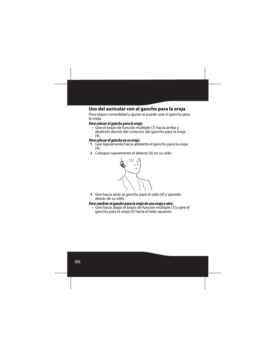 Uso del auricular con el gancho para la oreja | RocketFish RF-SH430 User Manual | Page 66 / 88