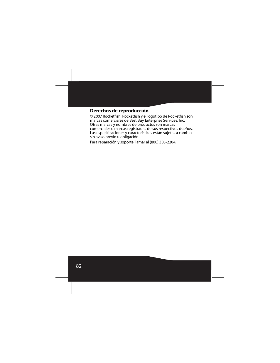 Derechos de reproducción | RocketFish RF-SH430 User Manual | Page 82 / 88