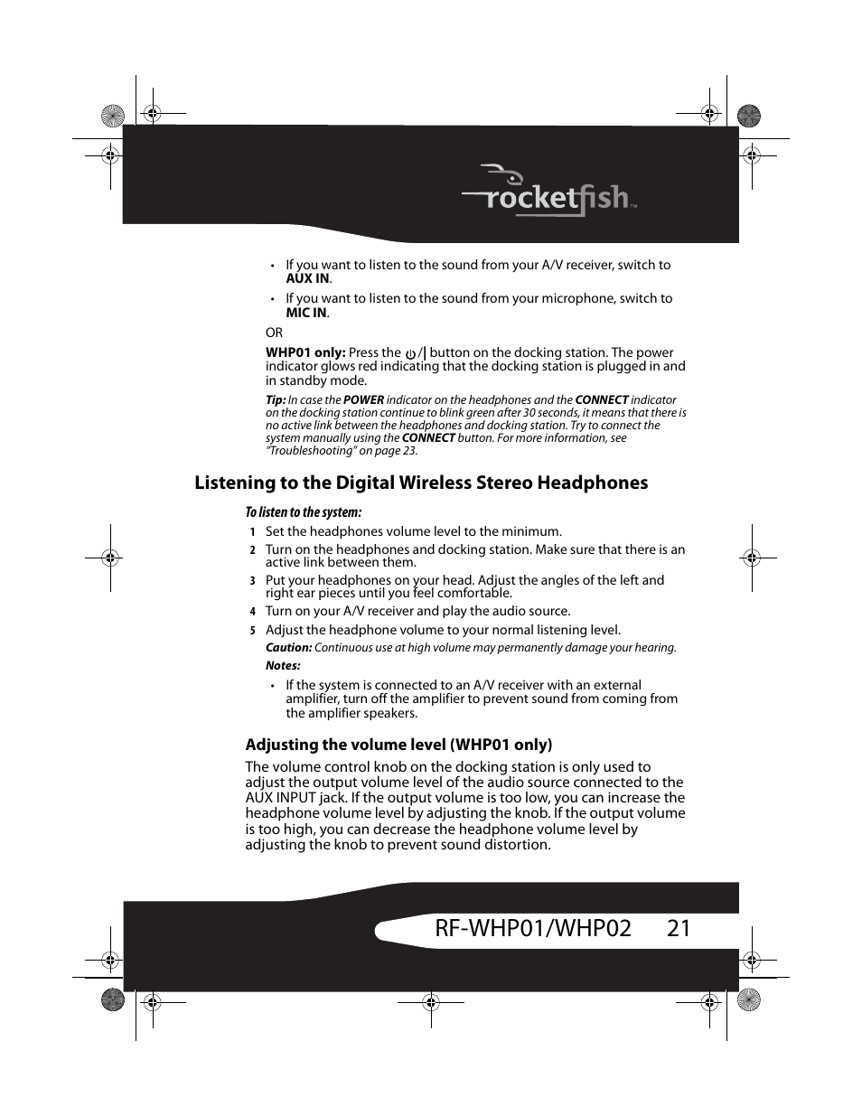 RocketFish RF-WHP01 User Manual | Page 21 / 92