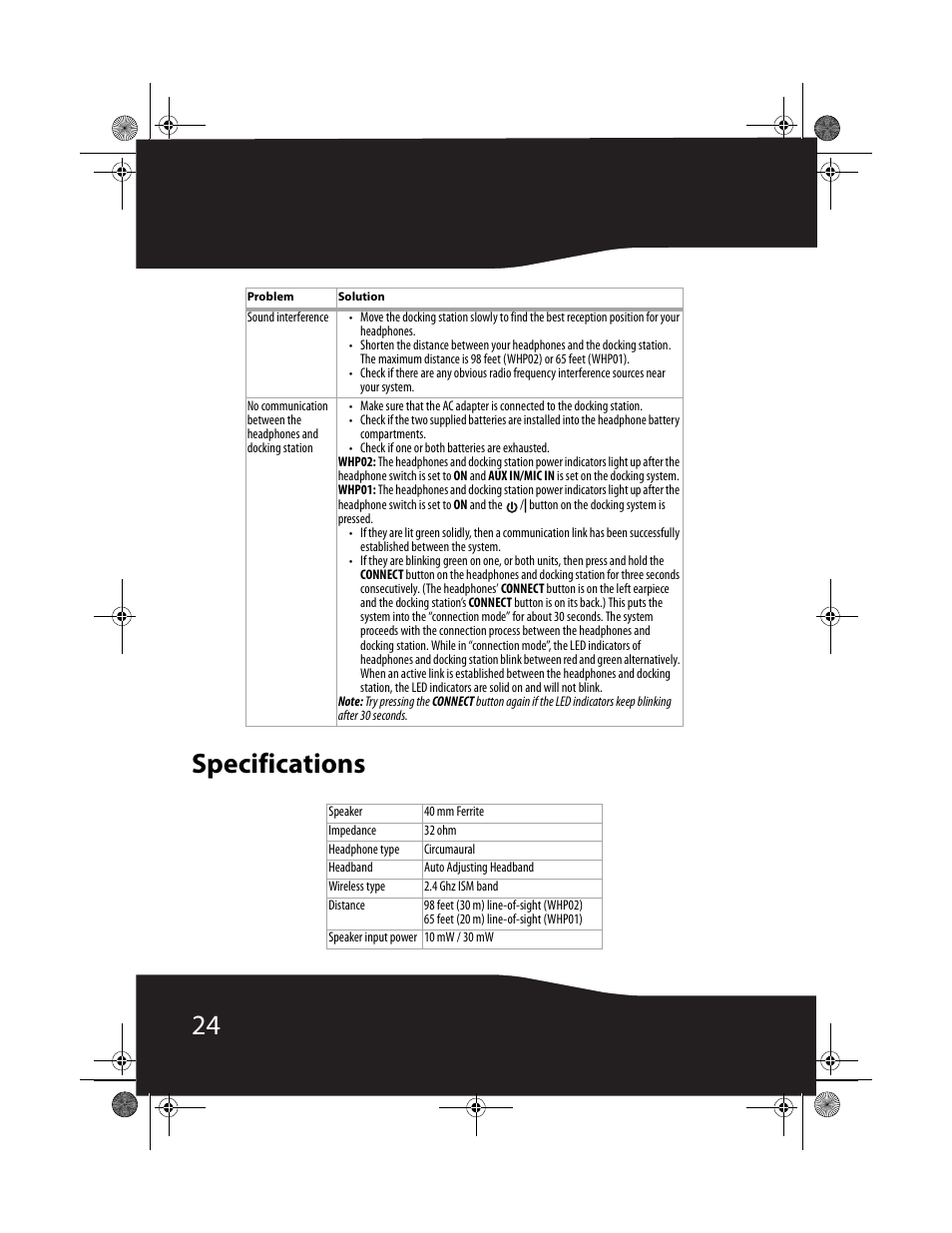 24 specifications | RocketFish RF-WHP01 User Manual | Page 24 / 92