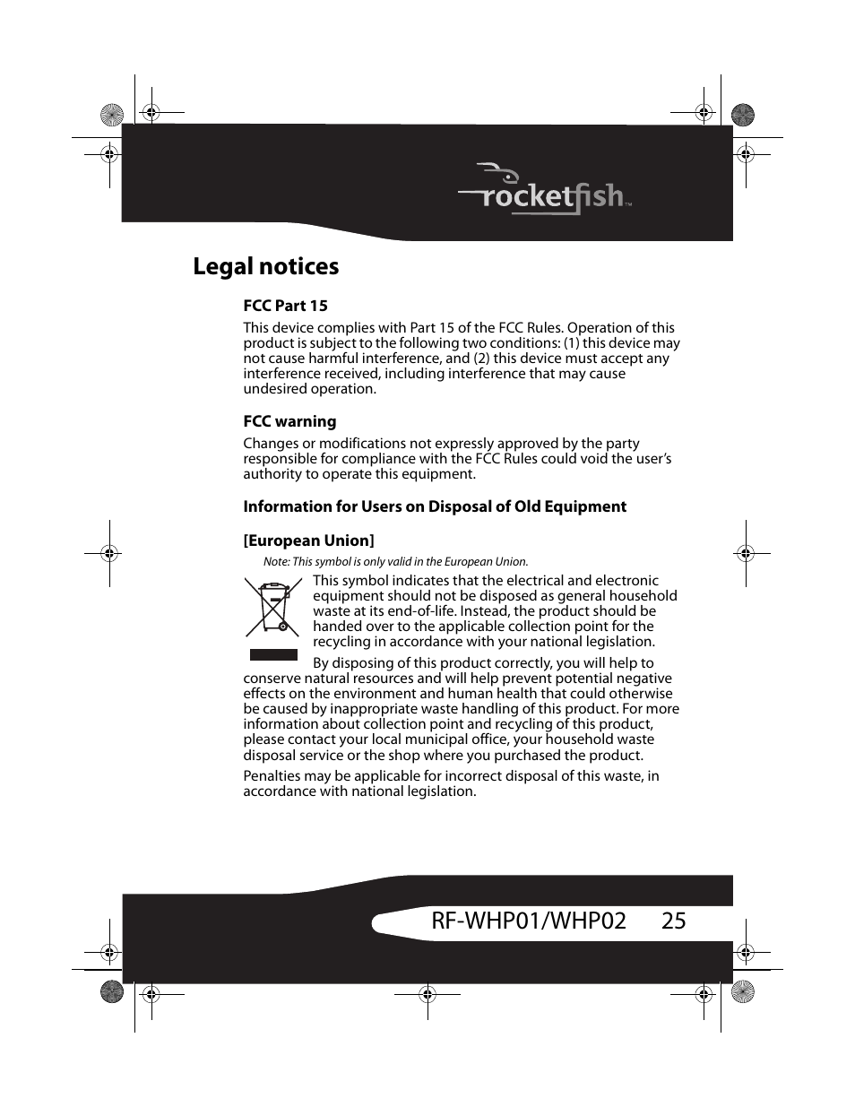 RocketFish RF-WHP01 User Manual | Page 25 / 92
