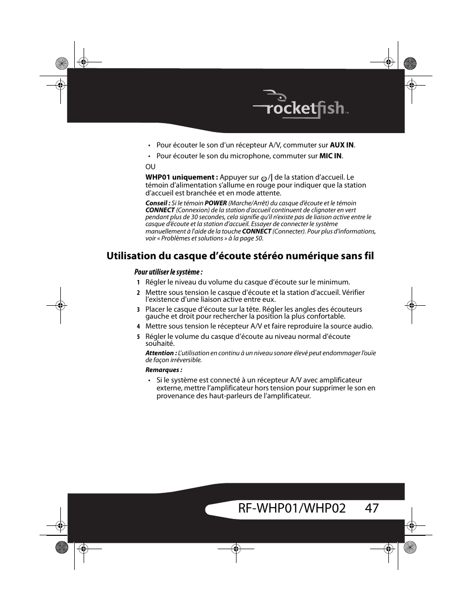 RocketFish RF-WHP01 User Manual | Page 47 / 92