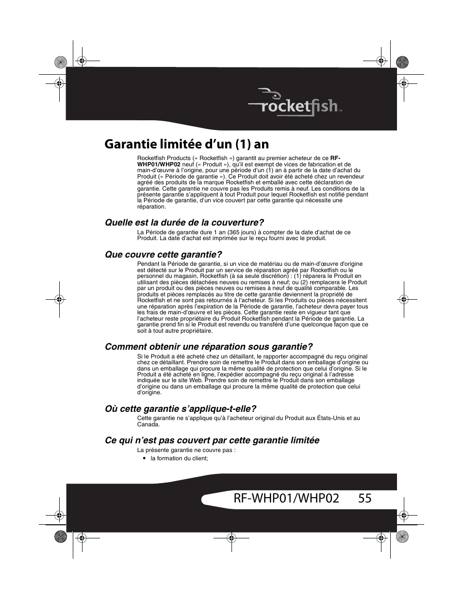 RocketFish RF-WHP01 User Manual | Page 55 / 92