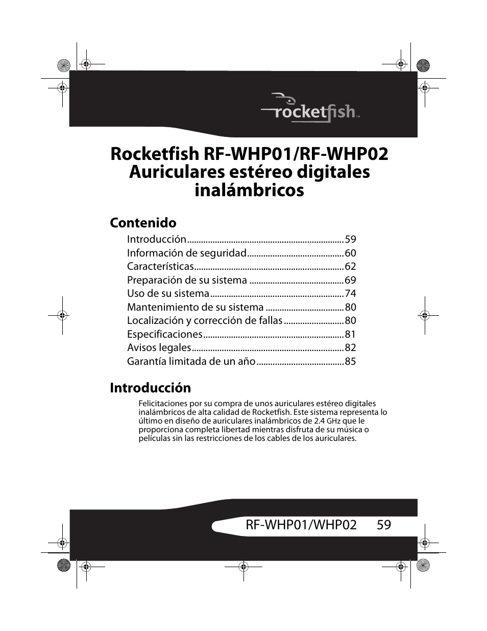 RocketFish RF-WHP01 User Manual | Page 59 / 92
