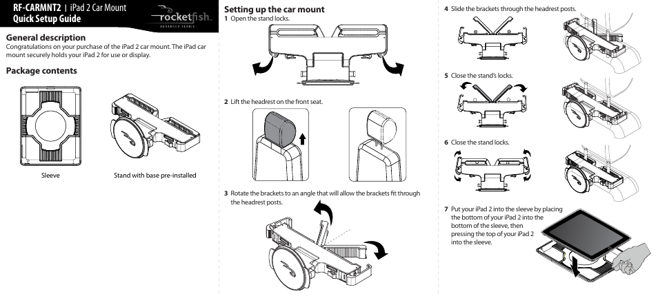 RocketFish RF-CARMNT2 User Manual | 2 pages
