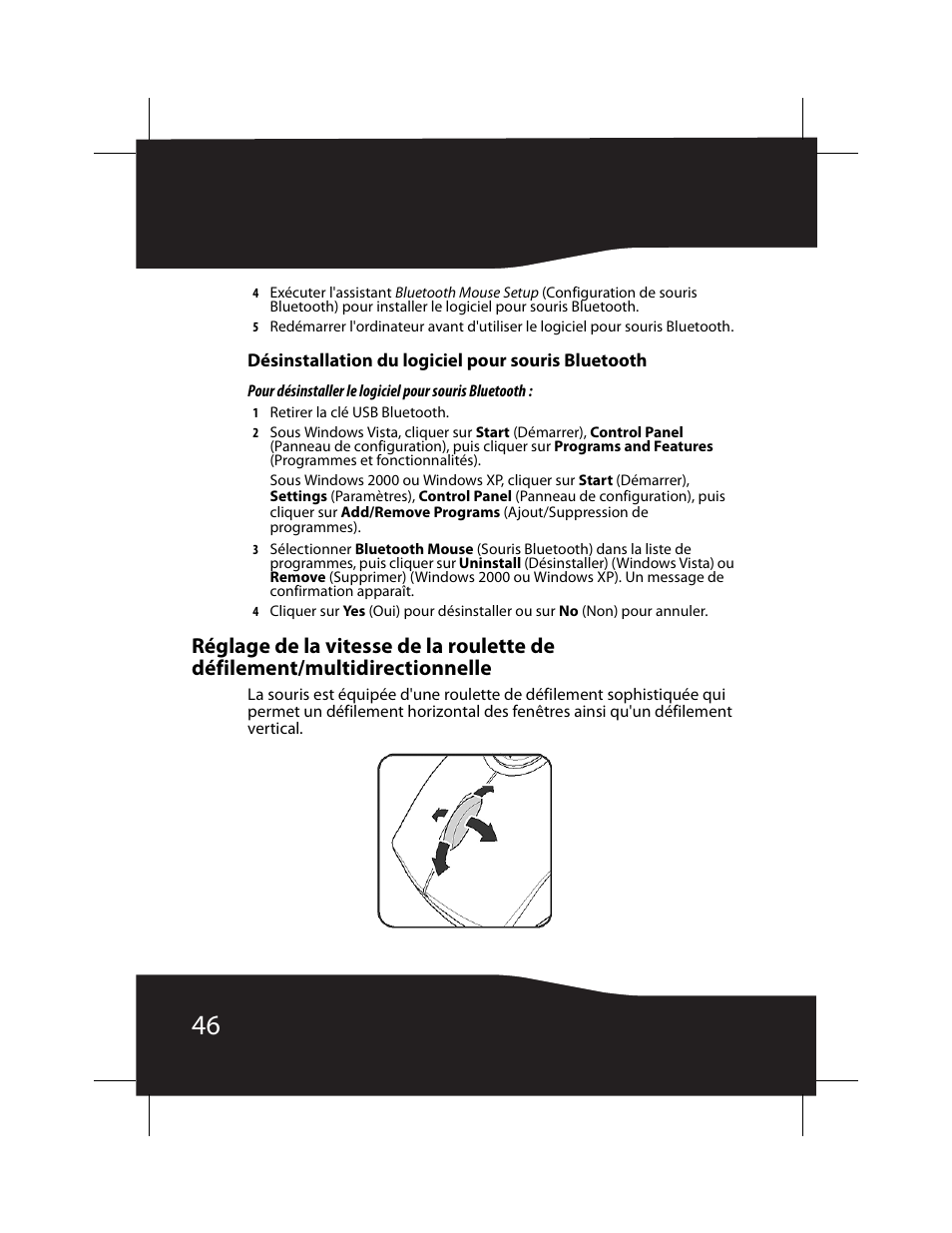 Désinstallation du logiciel pour souris bluetooth | RocketFish RF-BTCMBO User Manual | Page 46 / 86