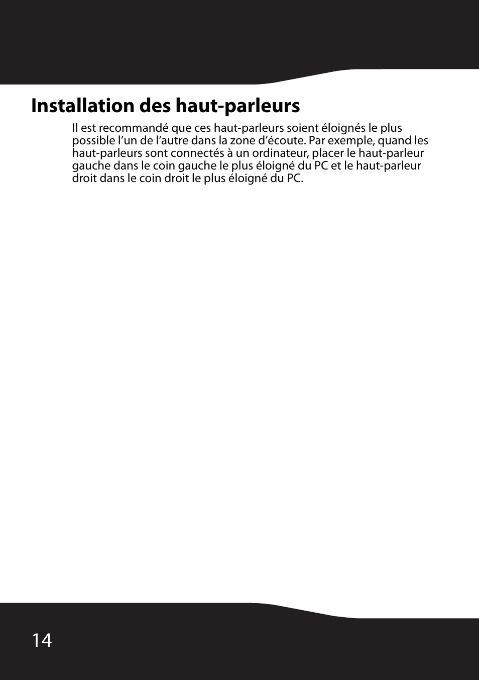 Installation des haut-parleurs, 14 installation des haut-parleurs | RocketFish RF-2990 User Manual | Page 16 / 34