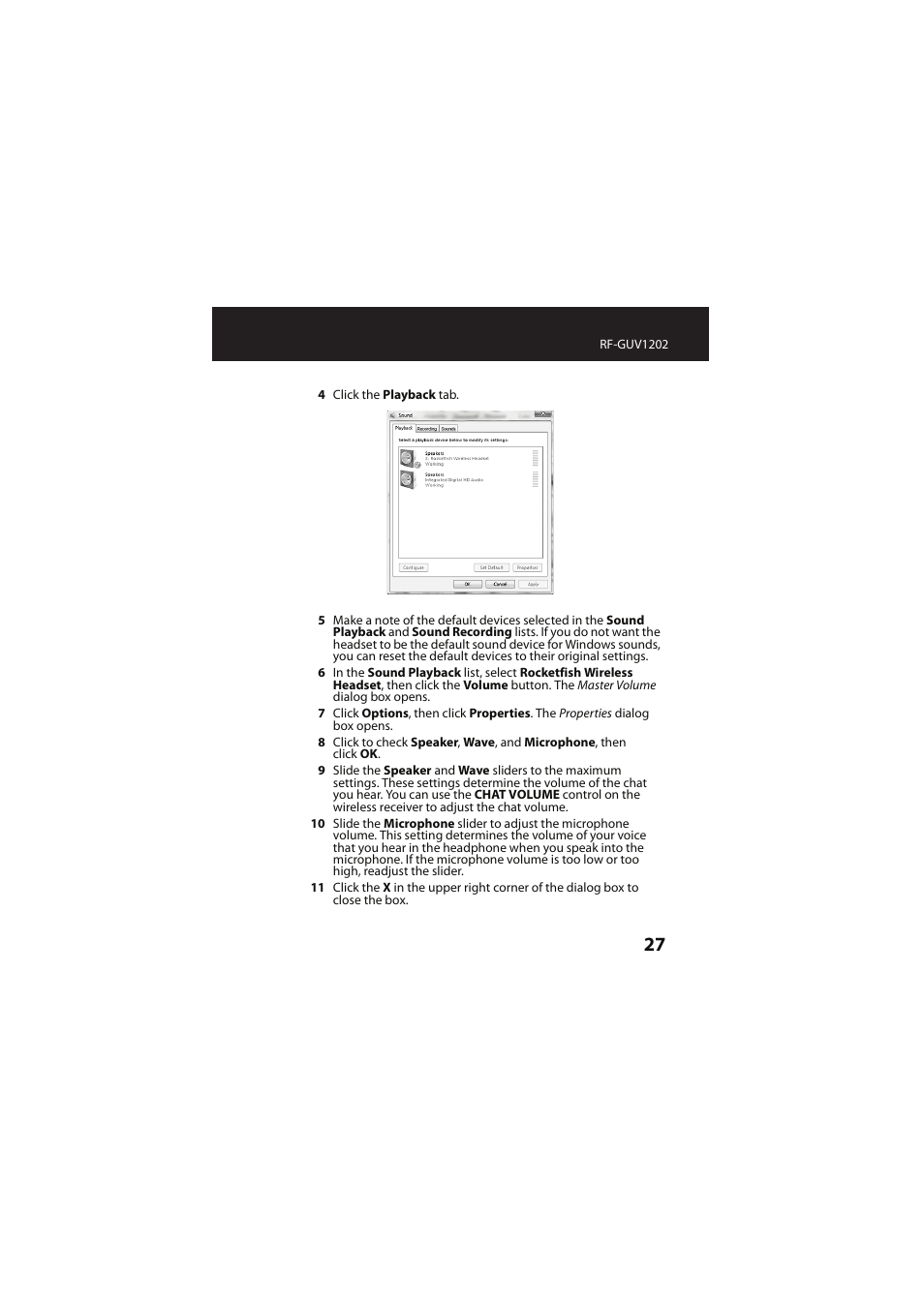 RocketFish RF-GUV1202 User Manual | Page 27 / 36