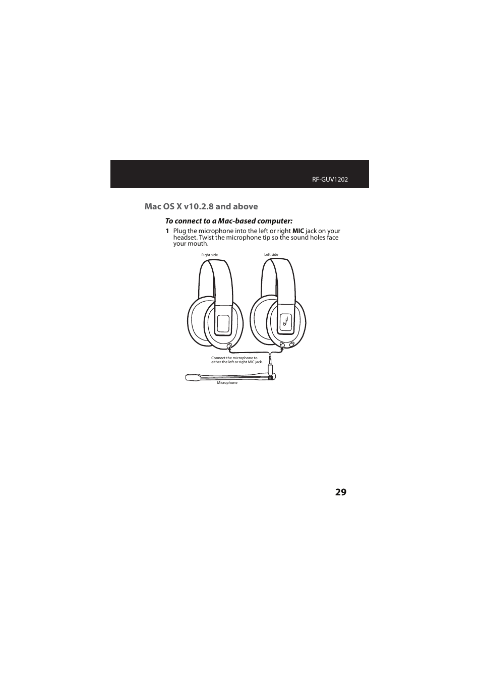 Mac os x v10.2.8 and above, Mac os x v10.2.8 and above” on | RocketFish RF-GUV1202 User Manual | Page 29 / 36