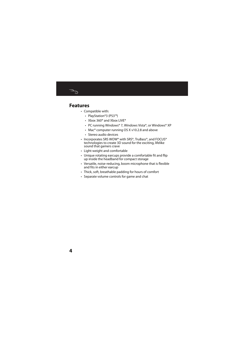 Features, 4features | RocketFish RF-GUV1202 User Manual | Page 4 / 36