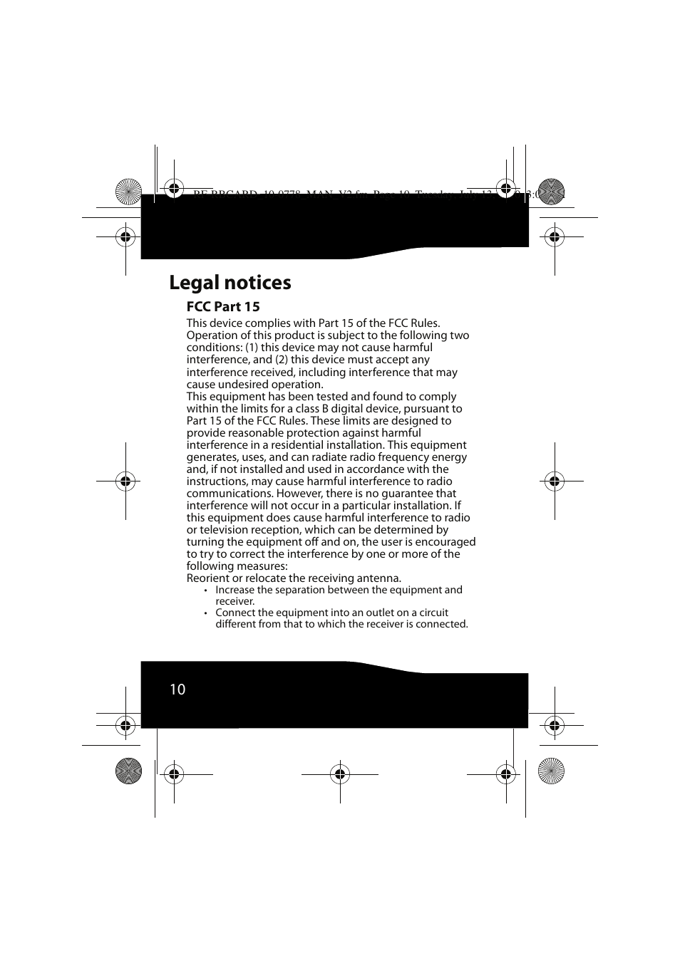 Legal notices | RocketFish RF-RBCARD User Manual | Page 10 / 20