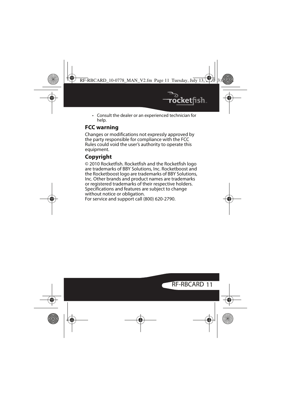 11 rf-rbcard | RocketFish RF-RBCARD User Manual | Page 11 / 20