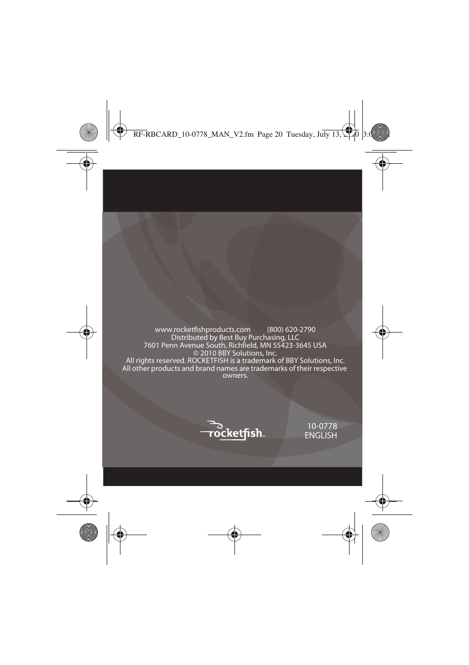 RocketFish RF-RBCARD User Manual | Page 20 / 20