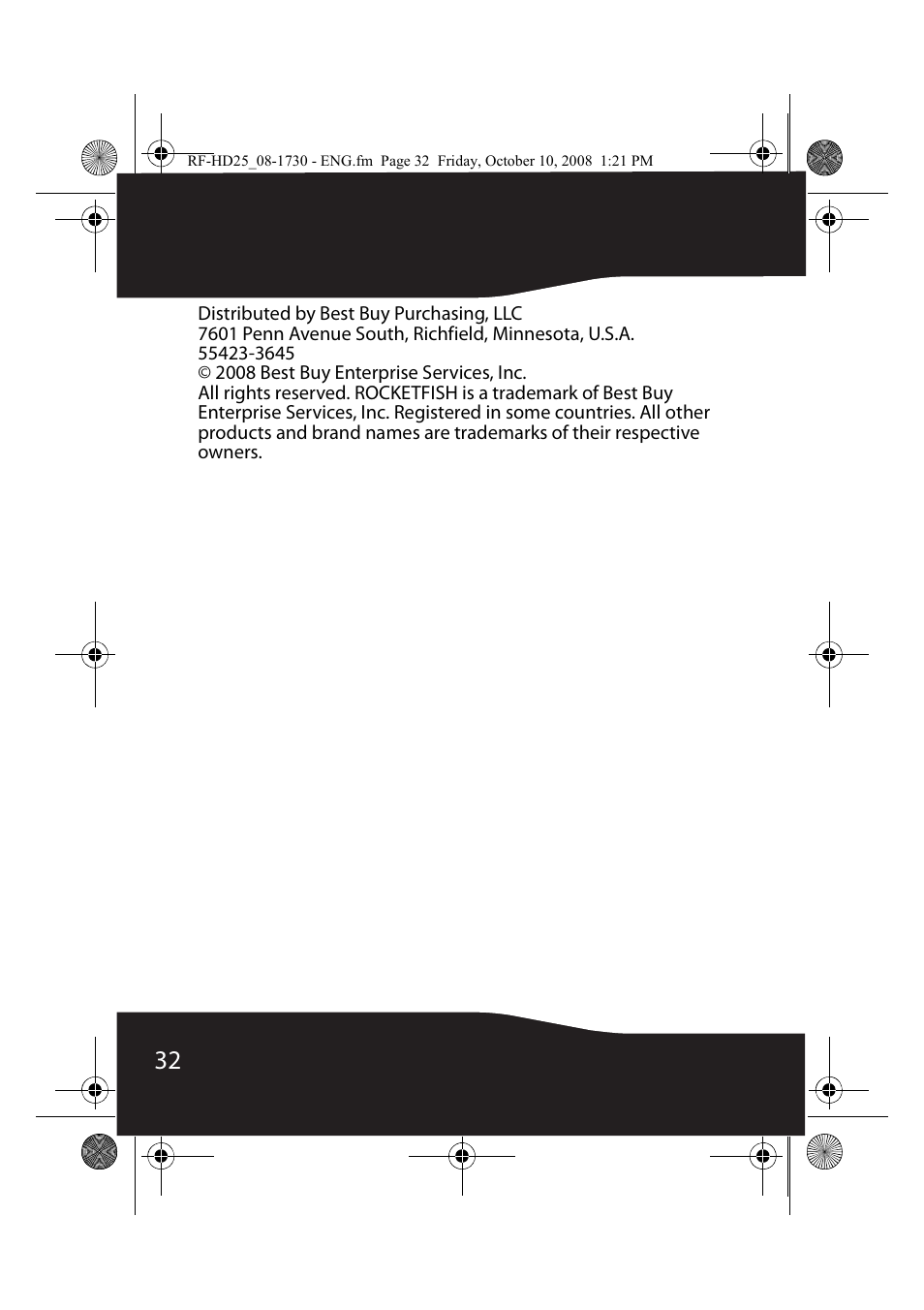 RocketFish RF-HD25 User Manual | Page 34 / 36