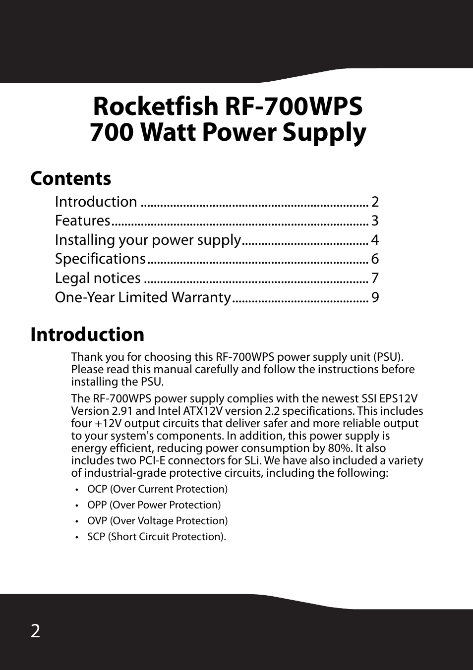 RocketFish RF-700WPS User Manual | Page 2 / 12