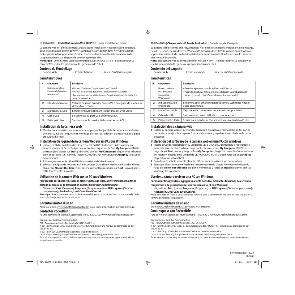 RocketFish RF-HDWEB10 User Manual | Page 2 / 2